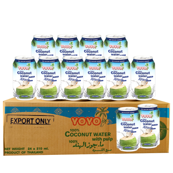 YOYO 100% Coconut Water with Pulp, No Sugar Added, 10.5 fl oz (Pack 12)